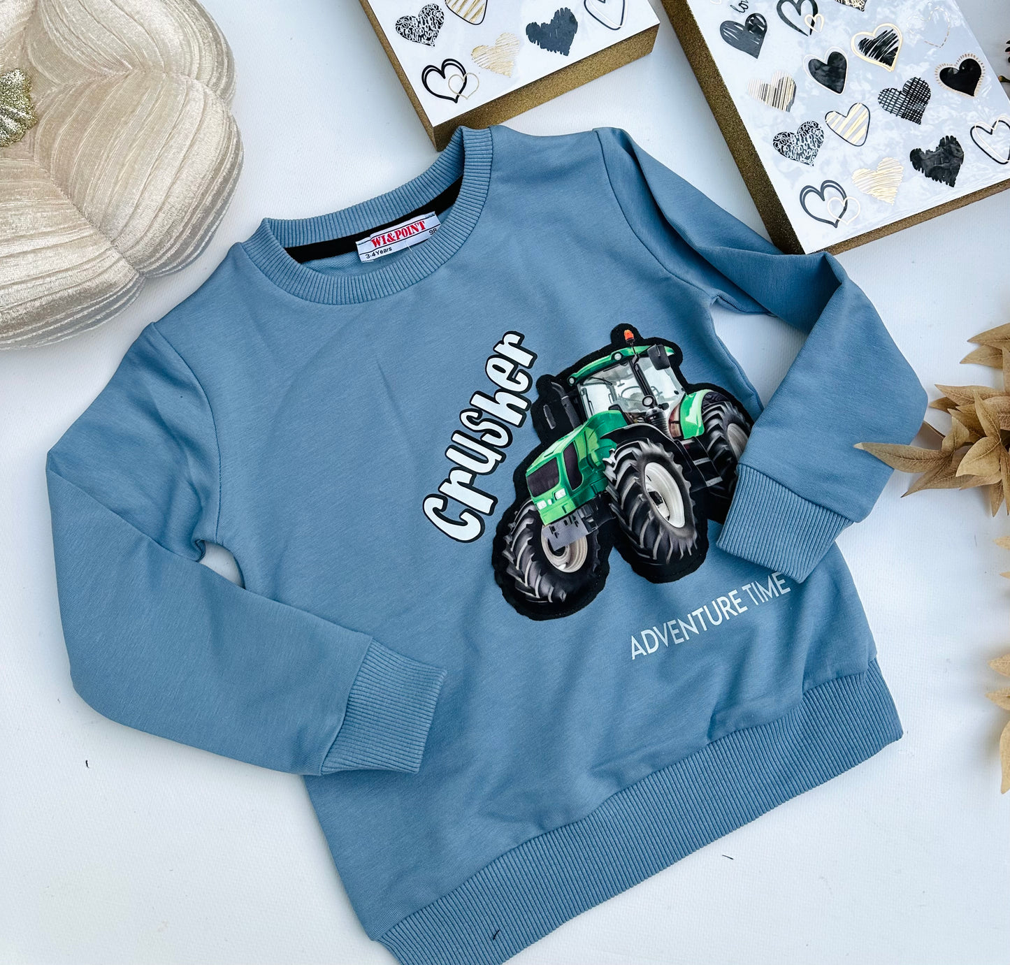 Blue tractor  sweatshirt  ( flashing light )