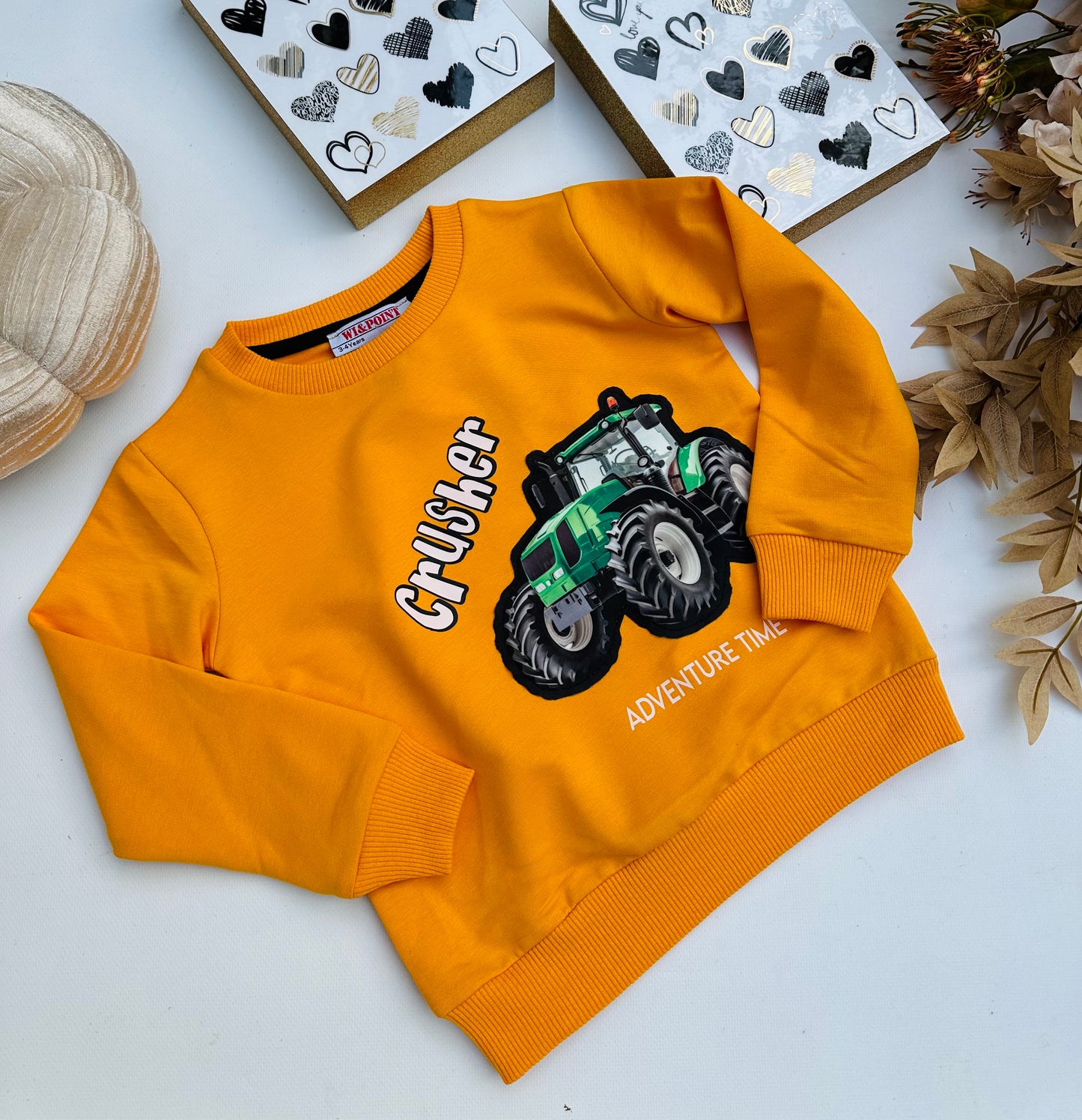 Yellow tractor sweatshirt ( flashing light )